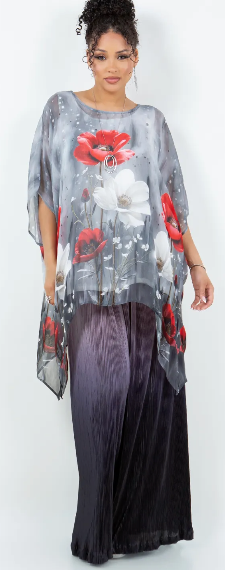 Rose Mist  Oversize Tunic Top Lagenlook Boho Hippie Chic SML-6X+