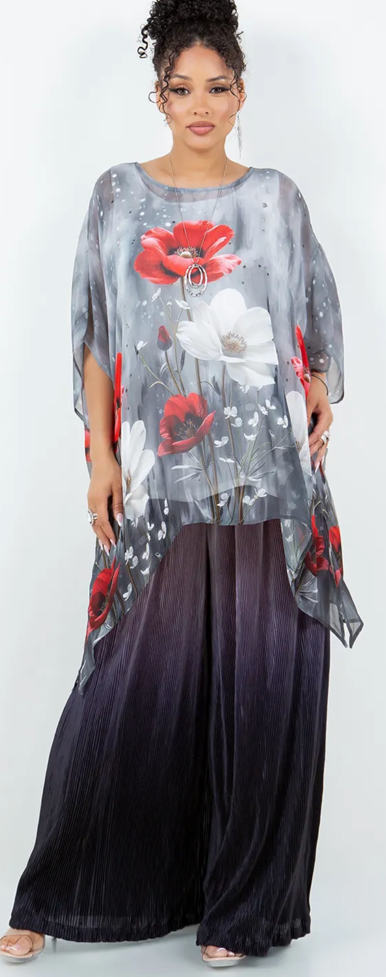 Rose Mist  Oversize Tunic Top Lagenlook Boho Hippie Chic SML-6X+