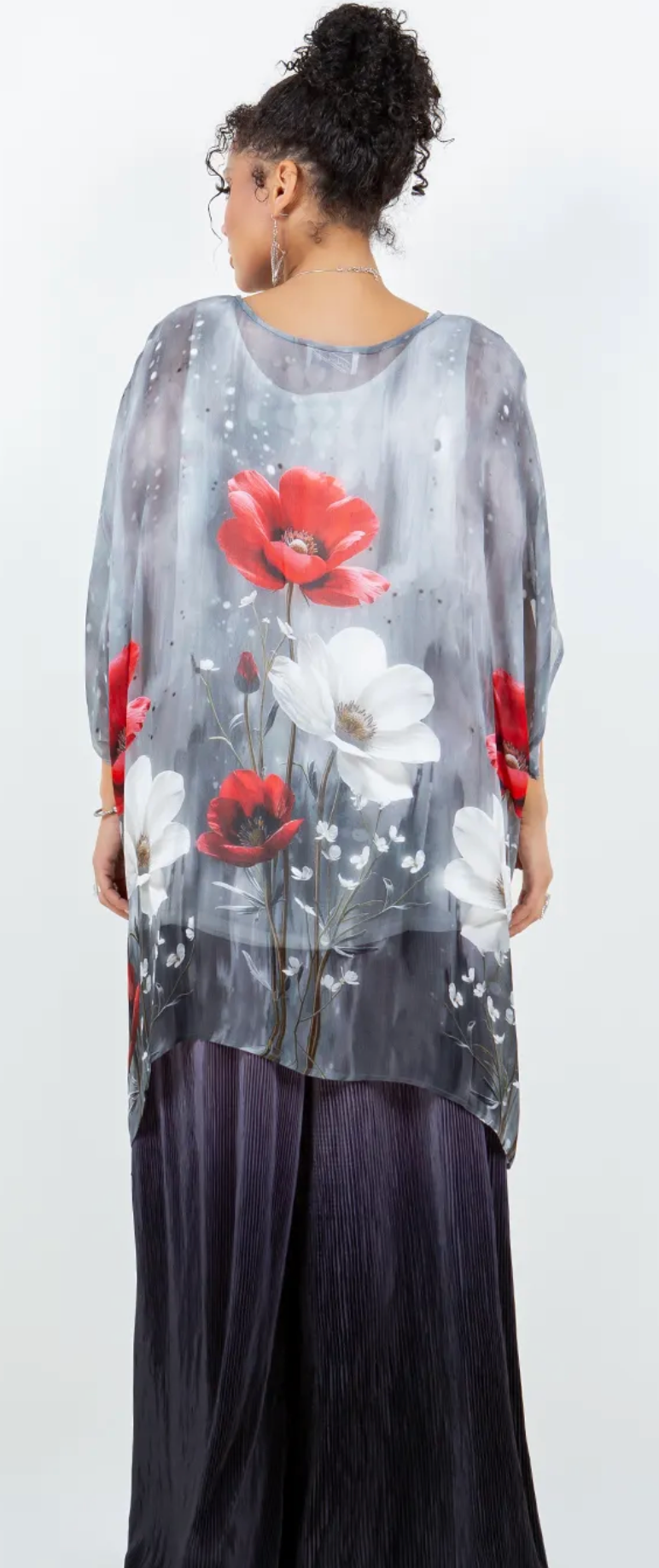 Rose Mist  Oversize Tunic Top Lagenlook Boho Hippie Chic SML-6X+