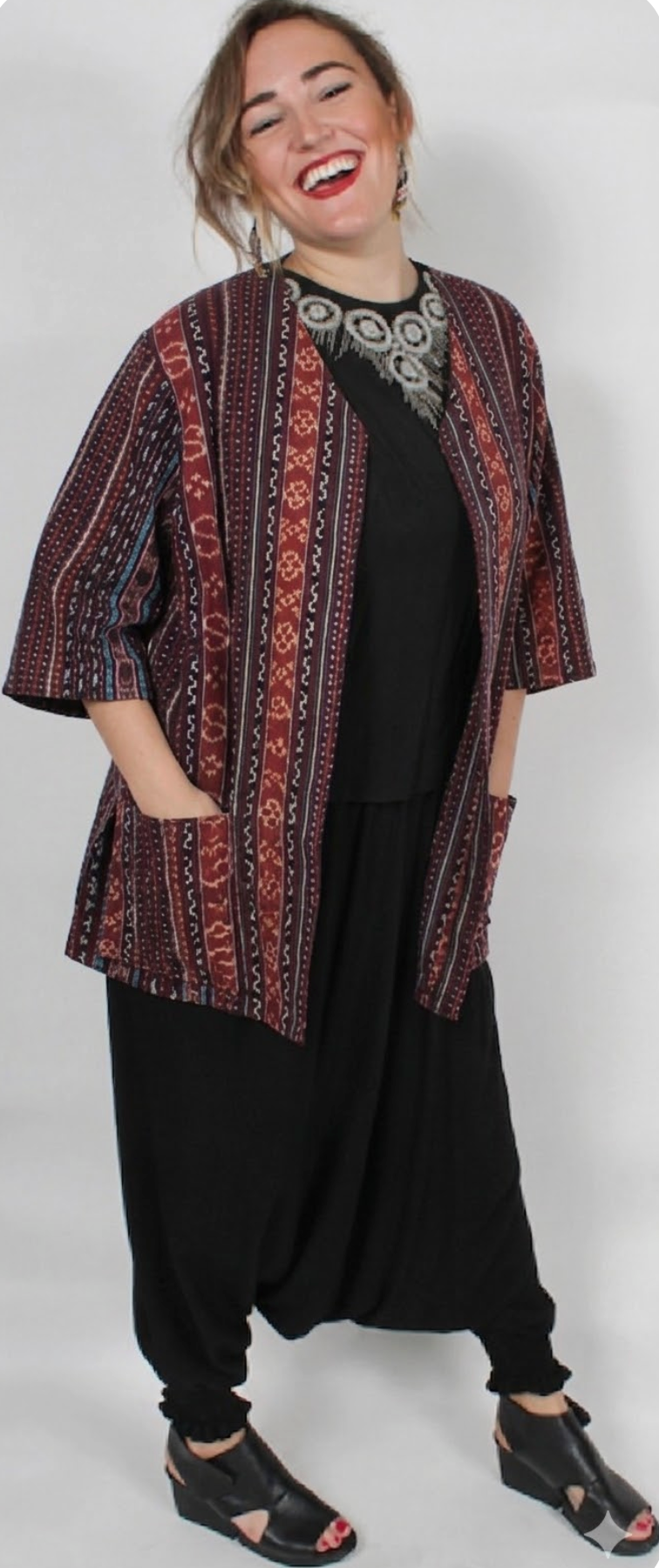 Tienda ho Authentic Hand Loomed Bodalacious  IKAT Jacket