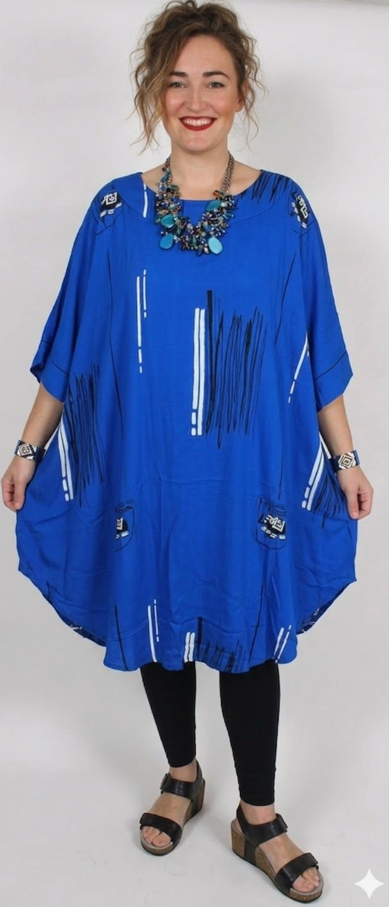 Monterey Pop Caftan Tunic Top Boho Hippie Chic Resort Wear Sml-5X