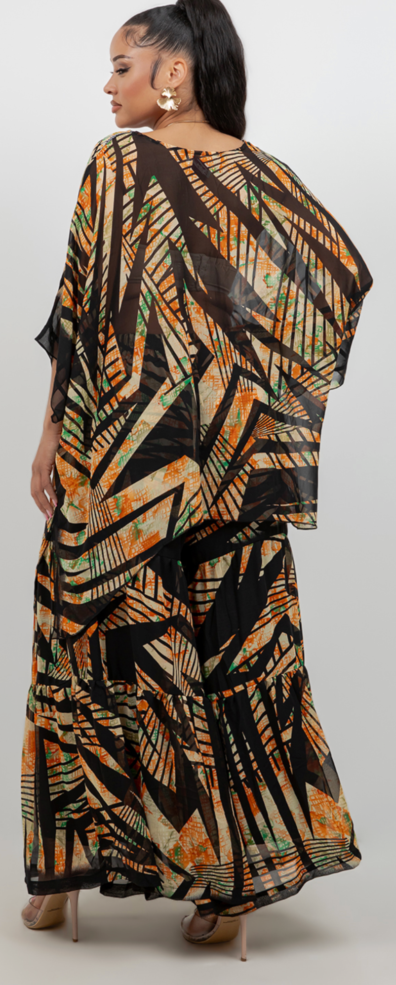 1 LEFT INSTOCK- Amber Geo Oversize Pacifica Tunic Top Set Lagenlook Boho Hippie Chic SML-2X+