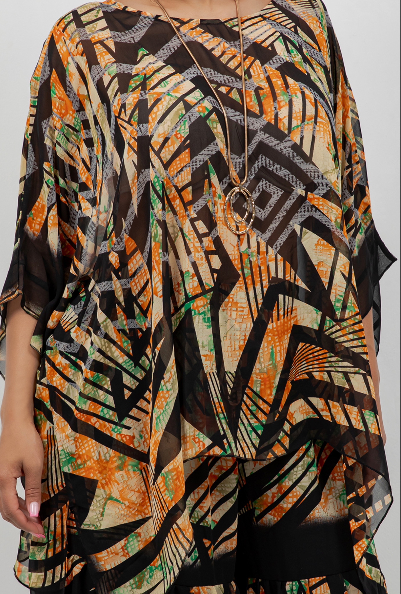 1 LEFT INSTOCK- Amber Geo Oversize Pacifica Tunic Top Set Lagenlook Boho Hippie Chic SML-2X+