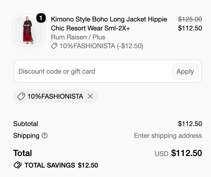 Kimono Style Boho Long Jacket Hippie Chic Resort Wear Sml-2X+