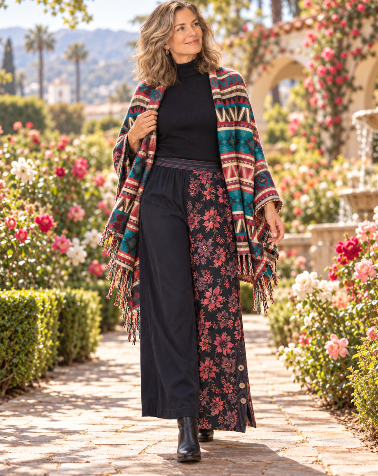 Sunheart Artist Ruana Jacket Reversible Boho Sophisticated Casual Lifestyle