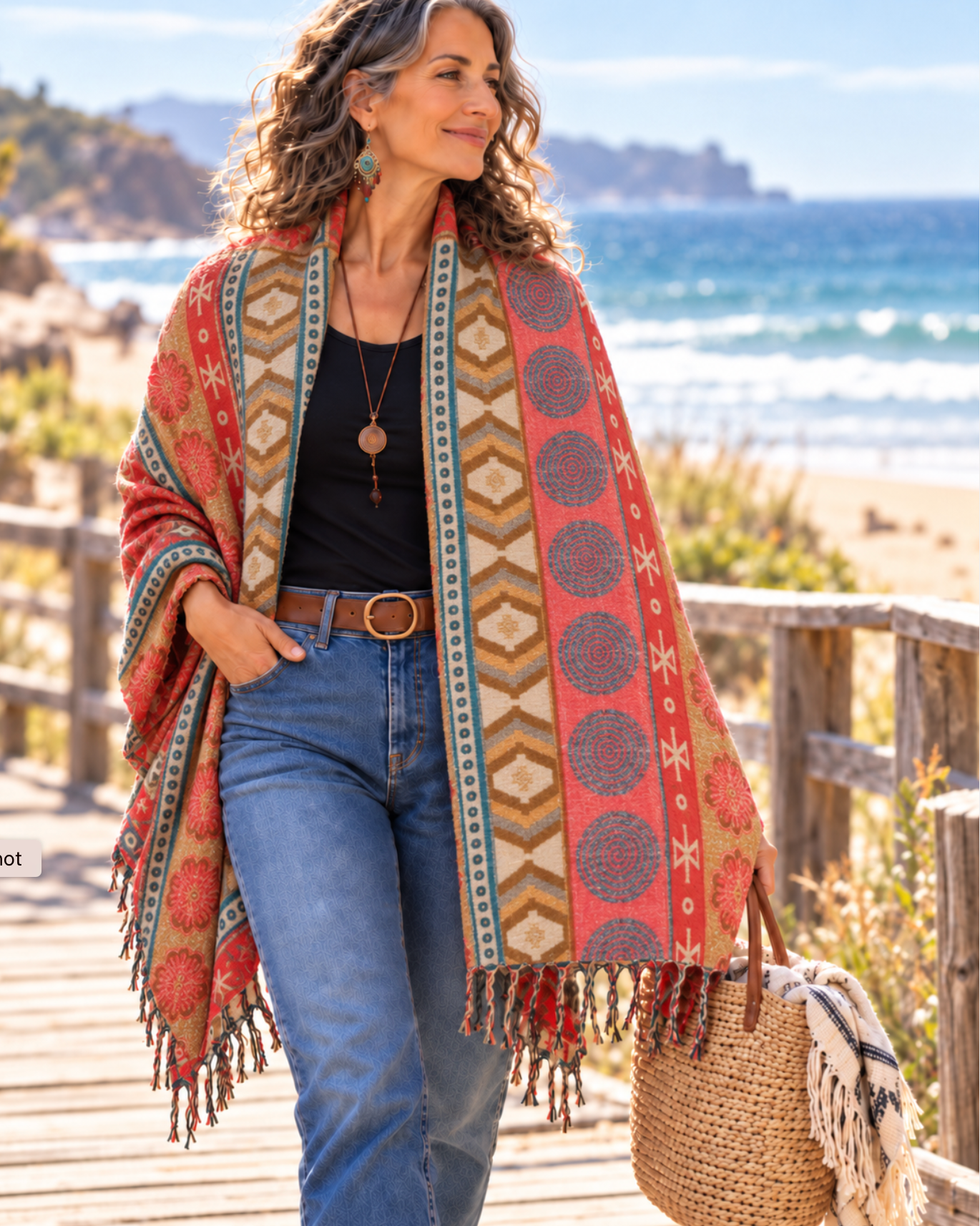 Sunheart woven Wrap Reversible Boho Sophisticated Casual Lifestyle