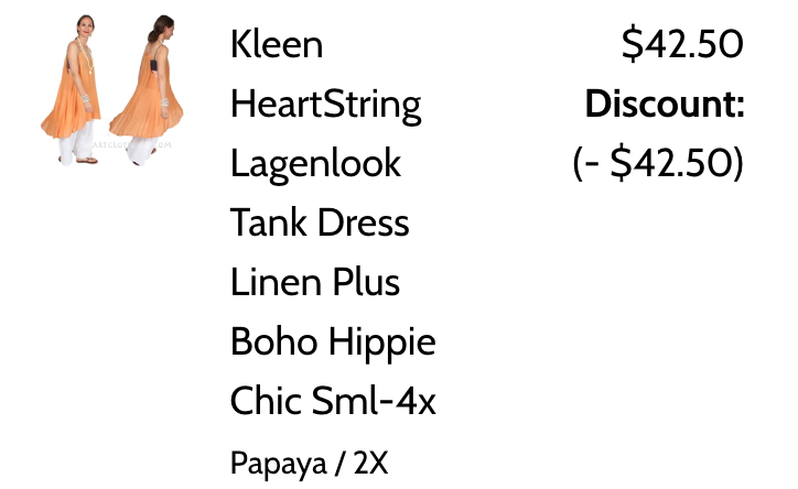 Kleen HeartString Lagenlook Tank Dress Linen Plus Boho Hippie Chic Sml-4x