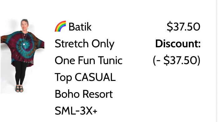 ADD 2 CART 50%OFF LIST PRICE!! 🌈 Batik Stretch Only One Fun Tunic Top CASUAL Boho Resort SML-3X+