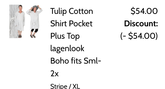 Tulip  Cotton Shirt Pocket Plus Top lagenlook Boho fits Sml-2x