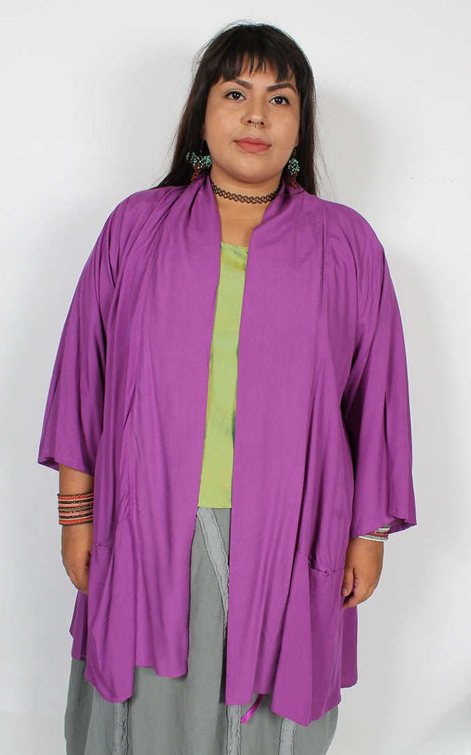Sunheart Tibet Magenta  Jacket Hippie Chic Plus Resort Wear Plus Sml-3x+