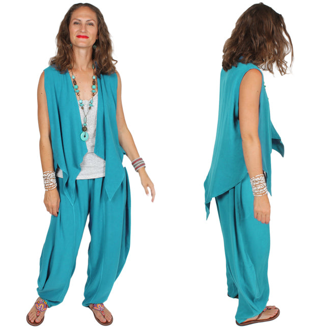 Turquoise Tienda ho  Harem Pants Moroccan Cotton Sml-5x