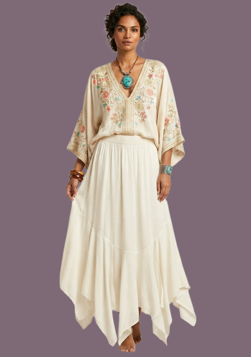 Tienda Ho Noujoume Panel Skirt Moroccan Cotton Sml-5x