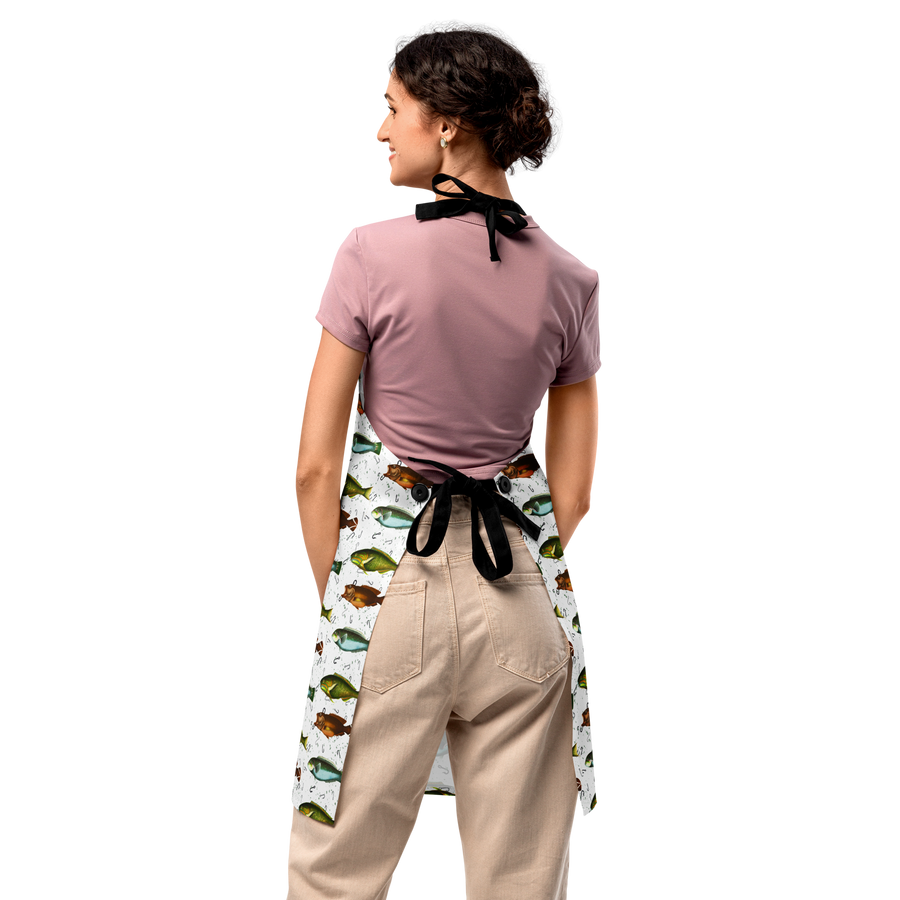 Fish Hooks Catch of the DAy  Chefs Apron Foodie Artist