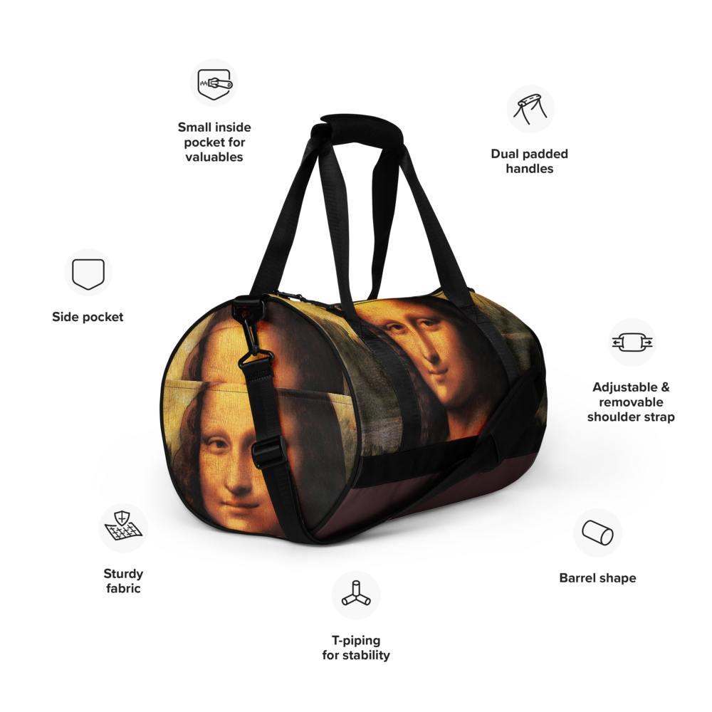 Mona Lisa Gym Sports Bag Weekender Luggage Artist Duffel Bag