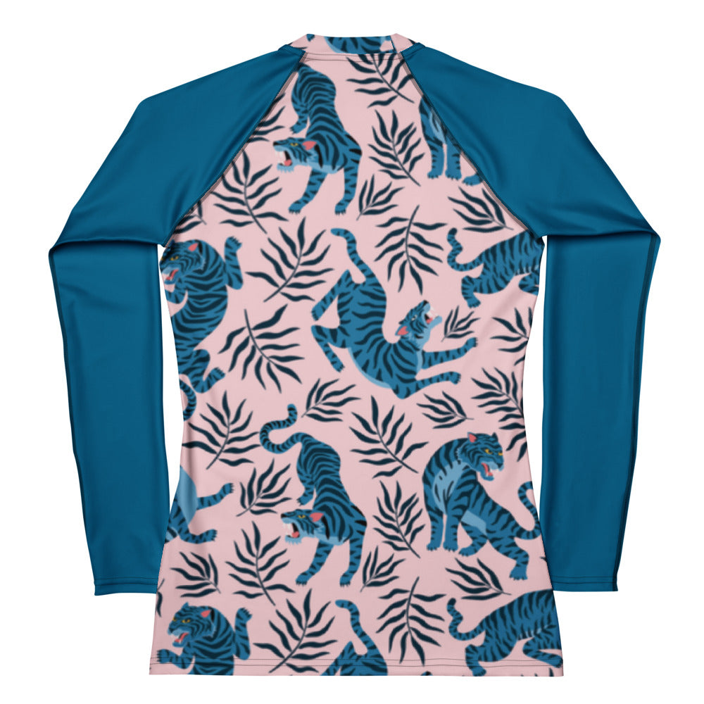 Sunheart Blue Panther Sport  Women's Rash Guard Swim Top Make a Splash XS-3X