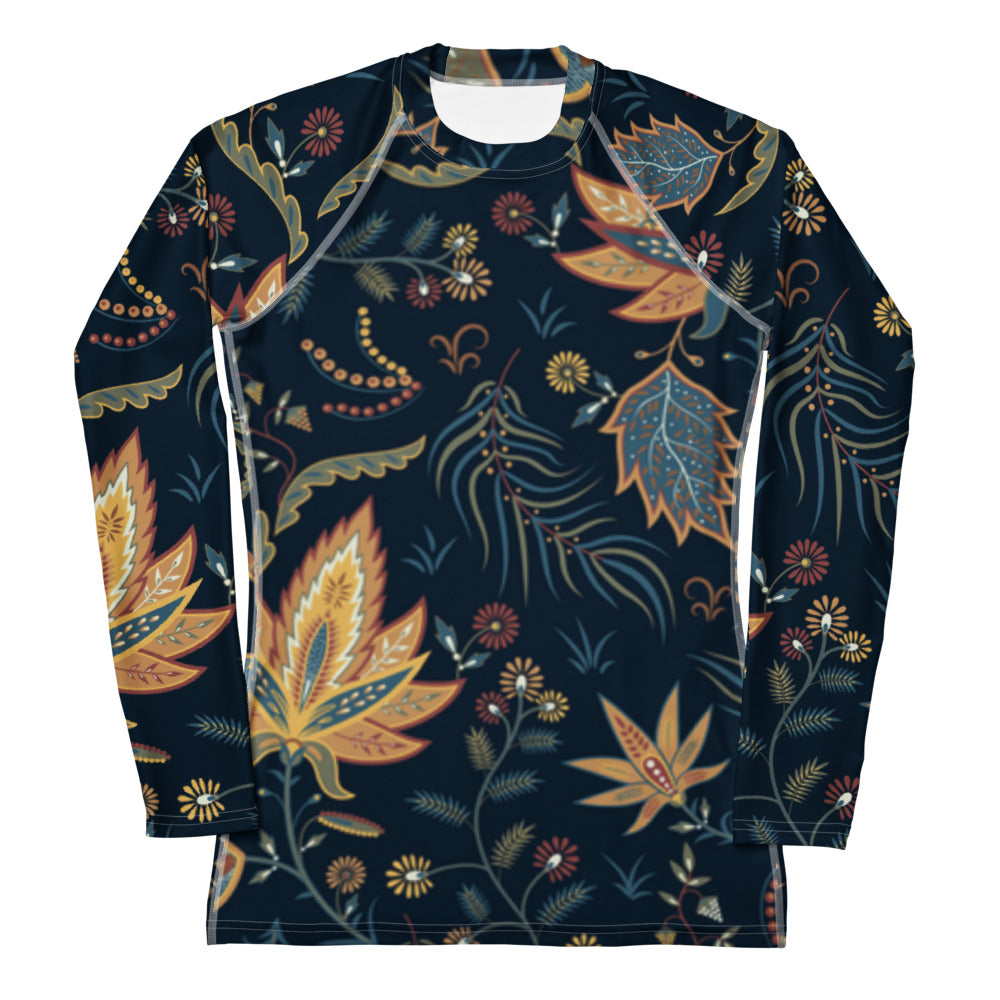 Sunheart Black Floral Sport  Women's Rash Guard Swim Top Make a Splash XS-3X