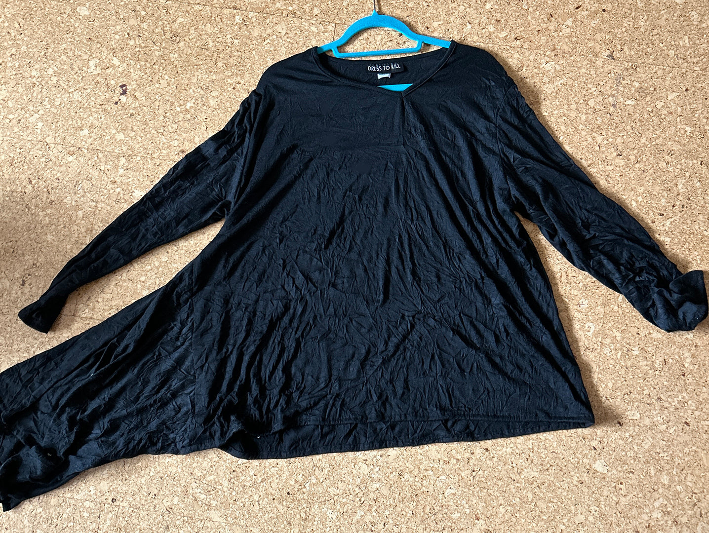 Dressed to Kill Black Cotton lJane Mohr Original Lagenlook Tunic Top
