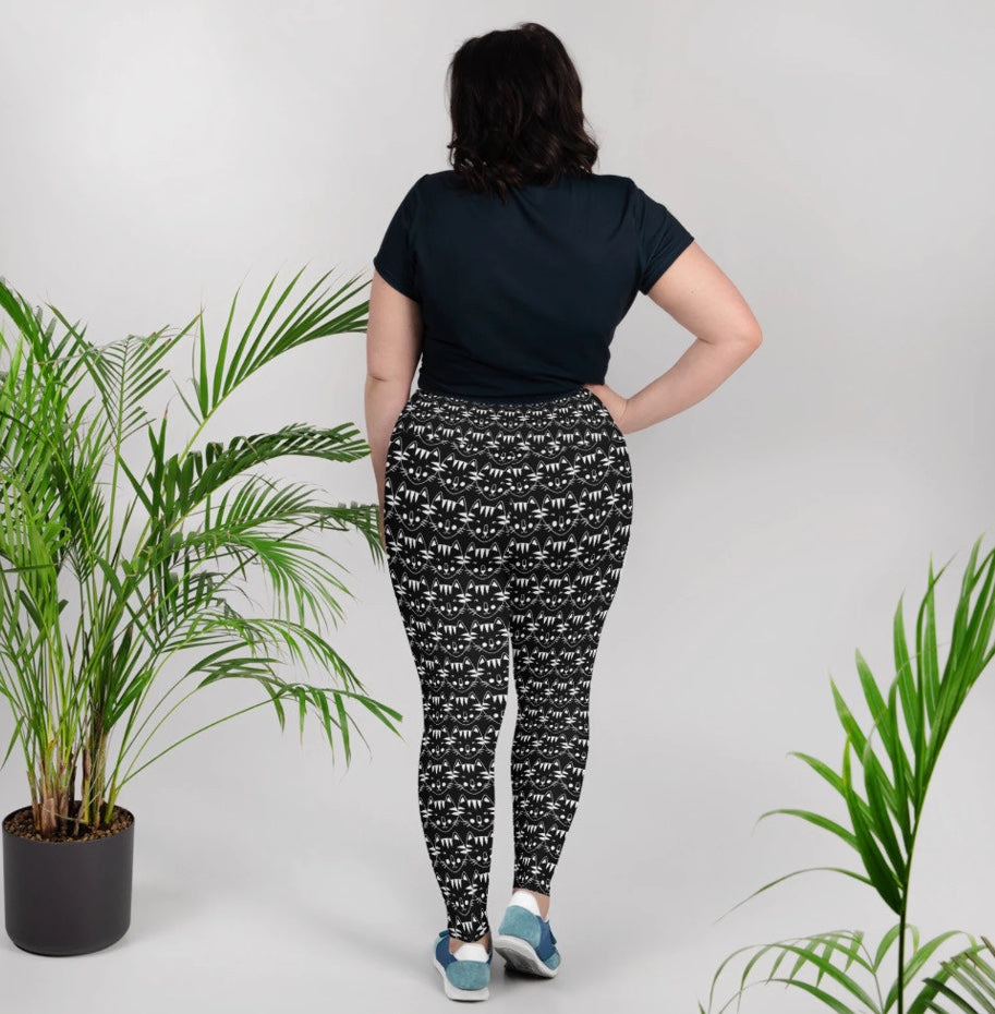 Sunheart Black Cat Women Plus Size Leggings Yoga Pant 2x 3x 4x 5x 6x