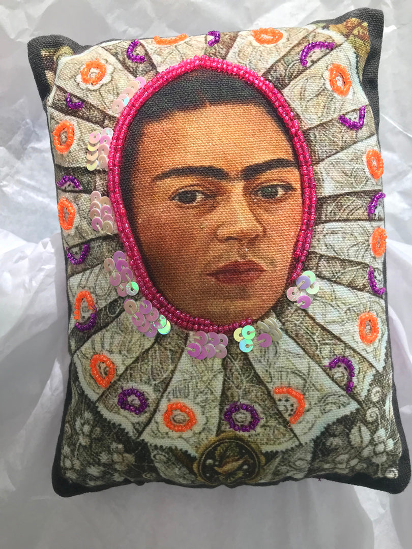 Sunheart Frida Kahlo beaded Pillow Holiday Gift Altar Home Lifestyle