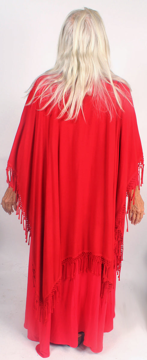 Fringe Ruana Jacket Coat Plus Moroccan Cotton Custom Dye $149