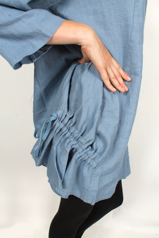 LINEN 90% OFF Animale Linen Lagenlook Tunic Top Ruched Boho Hippie Chic LARGE