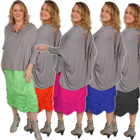 70% OFF Sunheart Victorian Ruch Skirt  Boho Hippie Chic Resort Wear Sml-XL