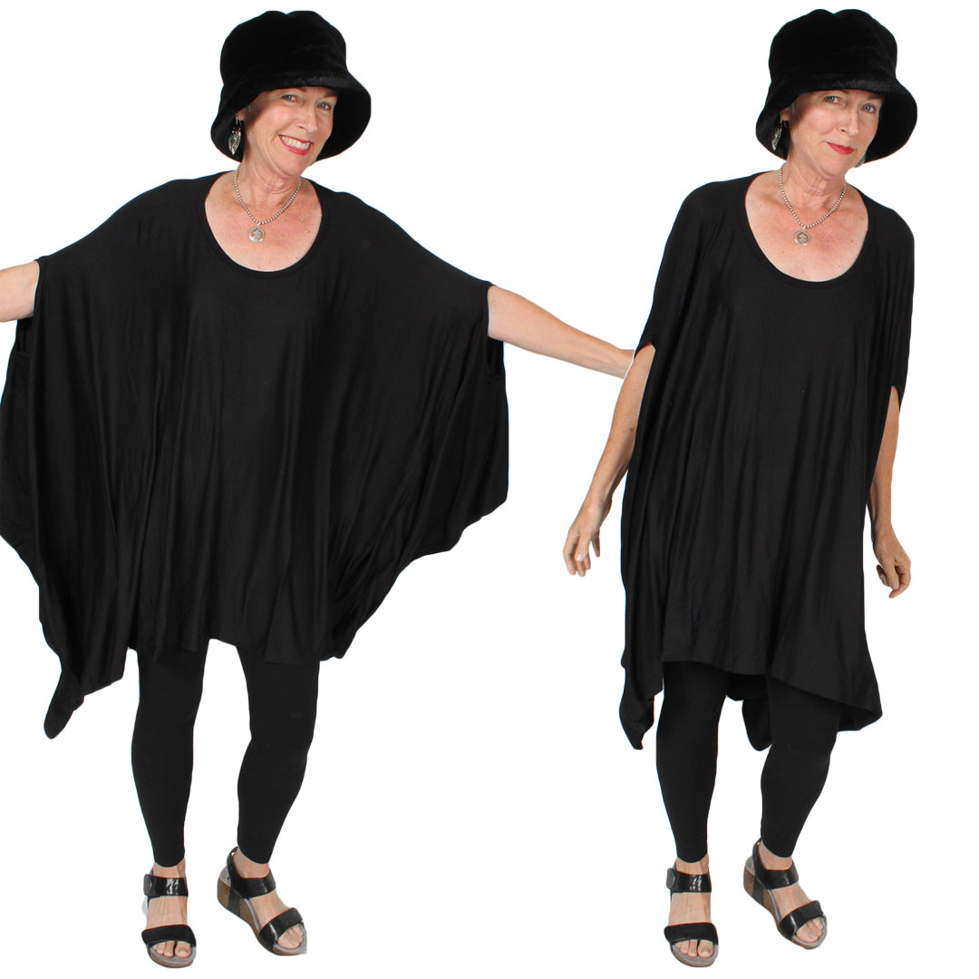 50% OFF Sunheart Plus Lagenlook Tunic Top Layering Poncho Lagenlook Boho Hippie Chic SML-6X+