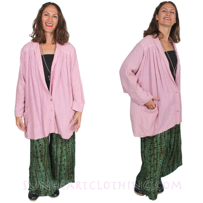 Dairi Fashions Pink Boucle Jacket Moroccan Cotton Combo Sml-8X