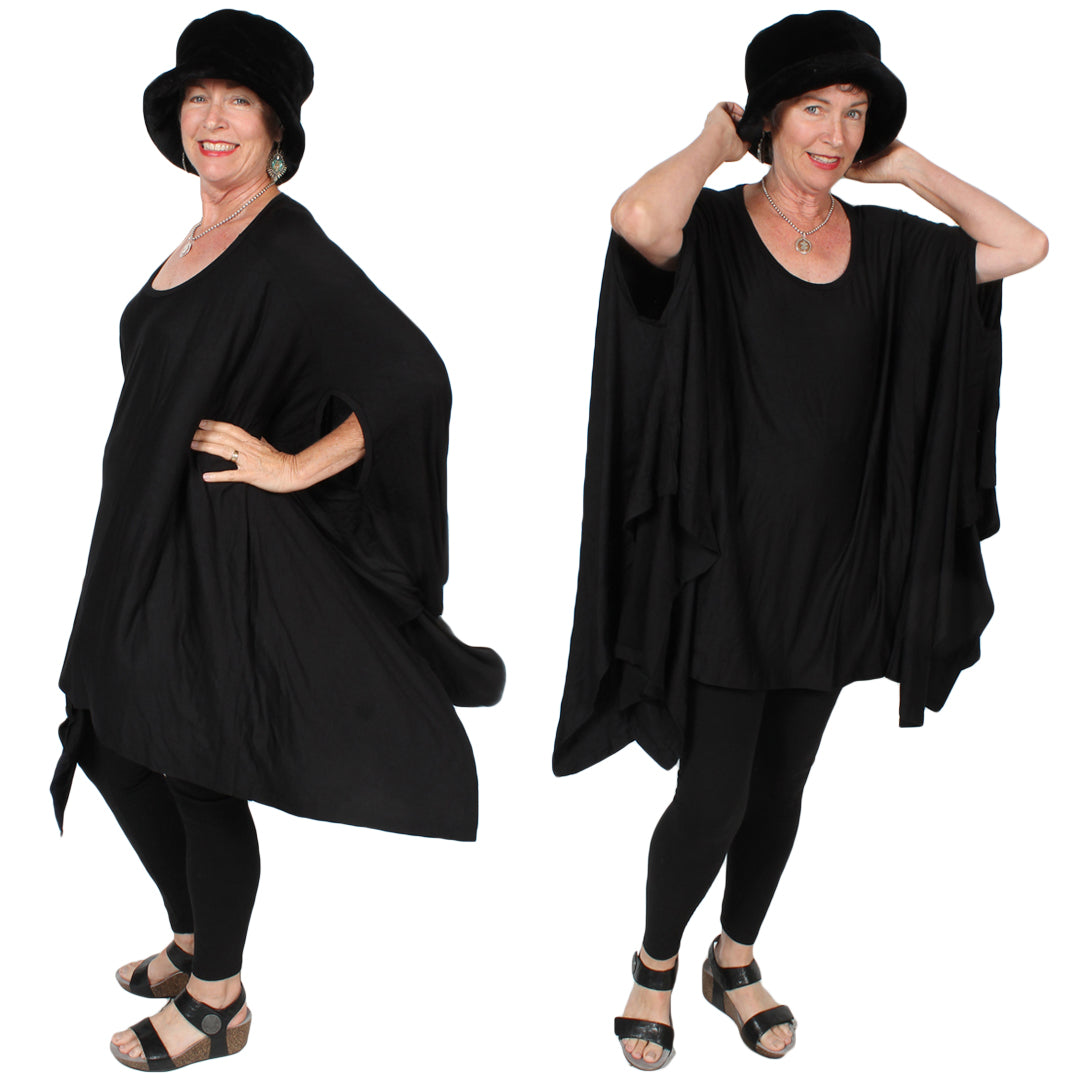 50% OFF Sunheart Plus Lagenlook Tunic Top Layering Poncho Lagenlook Boho Hippie Chic SML-6X+