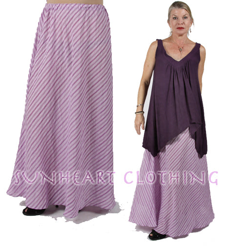 Sunheart Striped Skirt Boho Hippie Chic Resort Wear Sml-5x