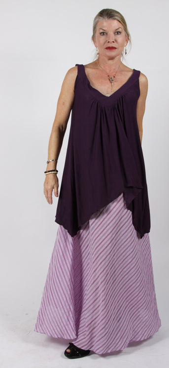 Sunheart Striped Skirt Boho Hippie Chic Resort Wear Sml-5x