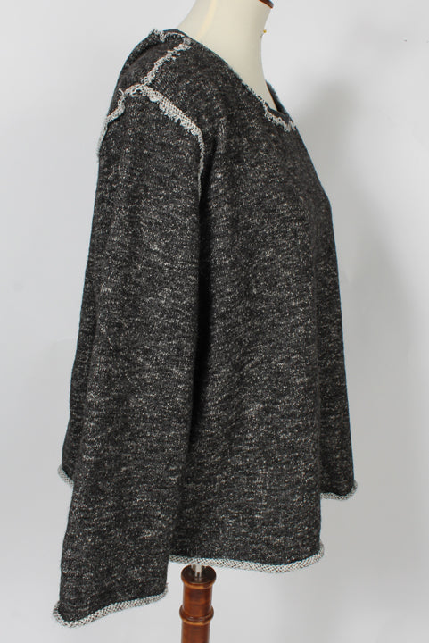 Last one! Kleen Sweater Boxy Cut Rolled Hem  Boho Hippie Chic Plus Sml-5x+