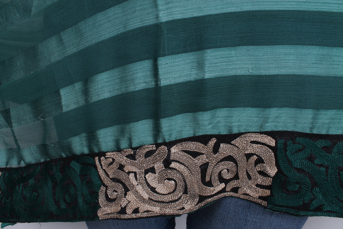 Sunheart Vintage Silk Boho Tunic Top Celtic braid Embroidered Sml-3x