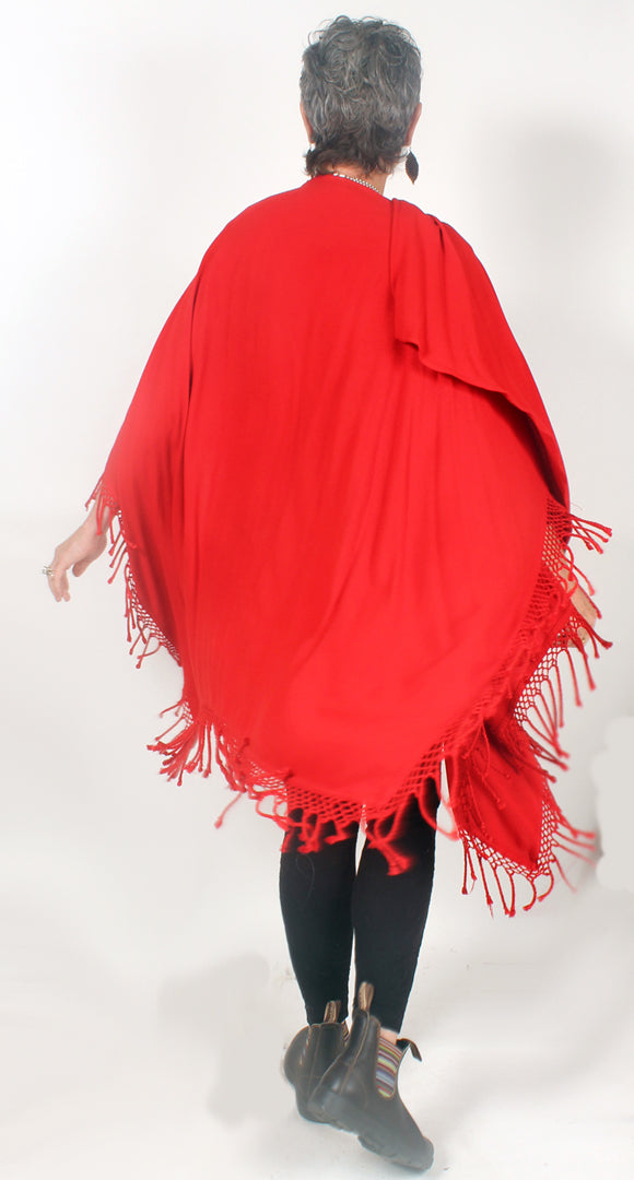 Dairi Fashions Fringe Ruana Jacket Moroccan Cotton Combo Sml-9x