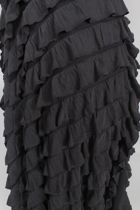 Free People full length Ruffle Flamenco Skirt Evening Glam Large-XL-2X