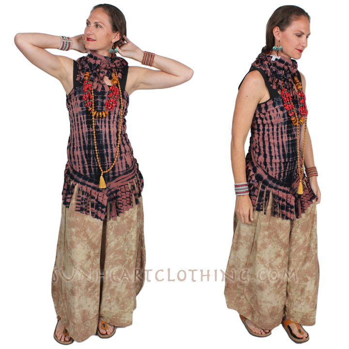 $60 OFF! Sunheart Malibue Batik Fringe Shawl Hippie Chic Artisan Resort Wear