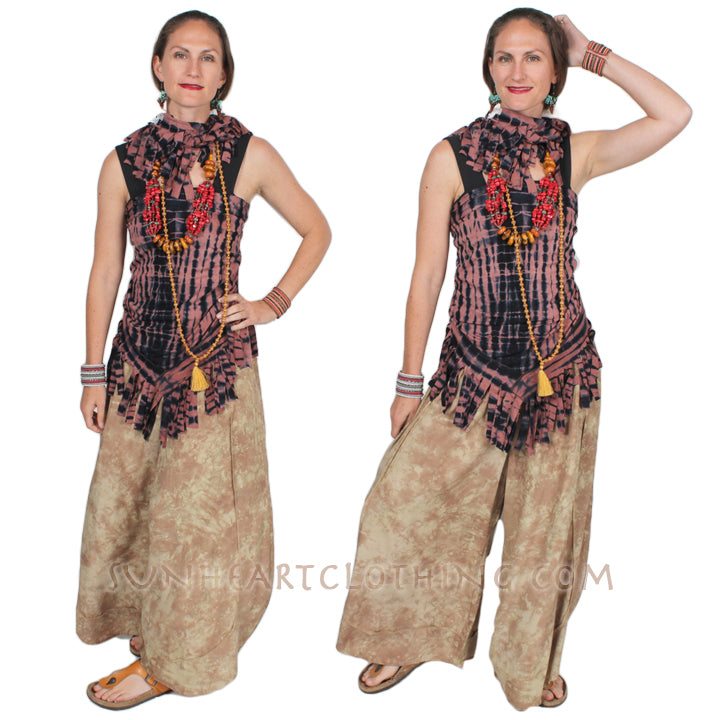 $60 OFF! Sunheart Malibue Batik Fringe Shawl Hippie Chic Artisan Resort Wear