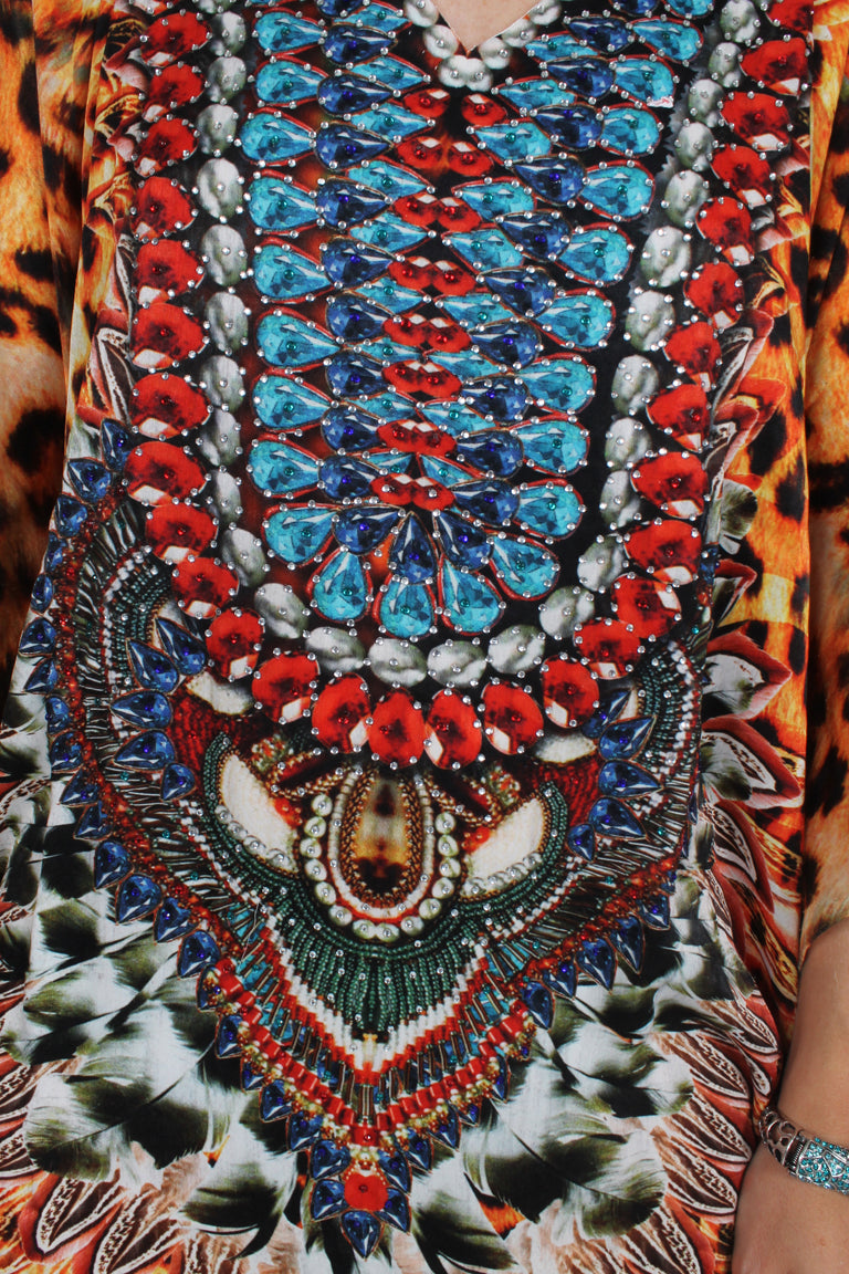 SunHeart Shaman Ceremonial  Caftan Top or Dress Boho Hippie Chic  Sml-2x