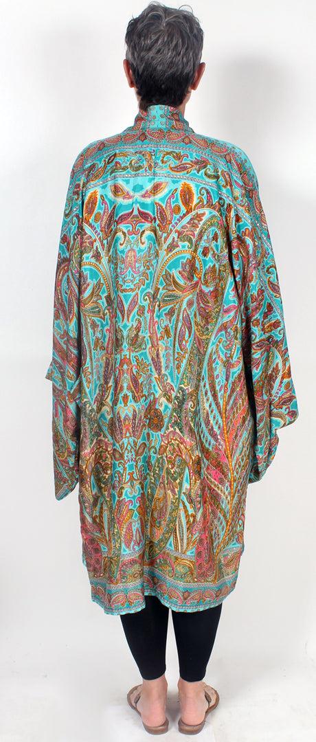 5 New Colors Silk Tienda ho Kimono Boho Hippie Chic Resort Wear Sml-6x
