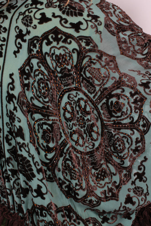 Sunheart Silk Velvet Mandala and Lace Jacket Sml-8x Ceremonial Wear