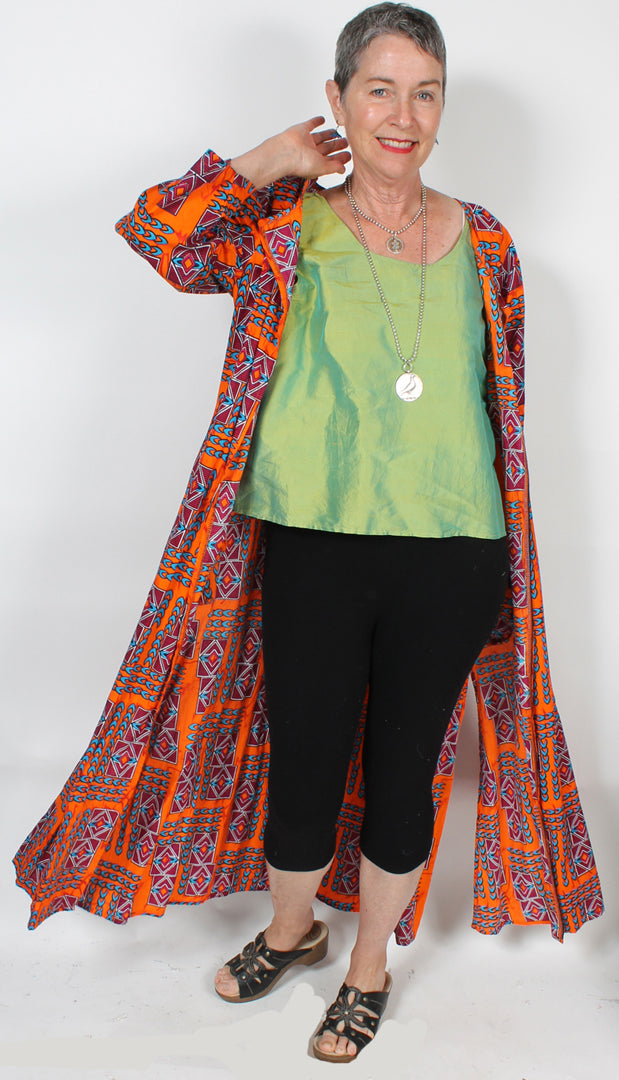 Sunheart Batik Coat Plus Resort Wear Hippie Chic Sml-3X