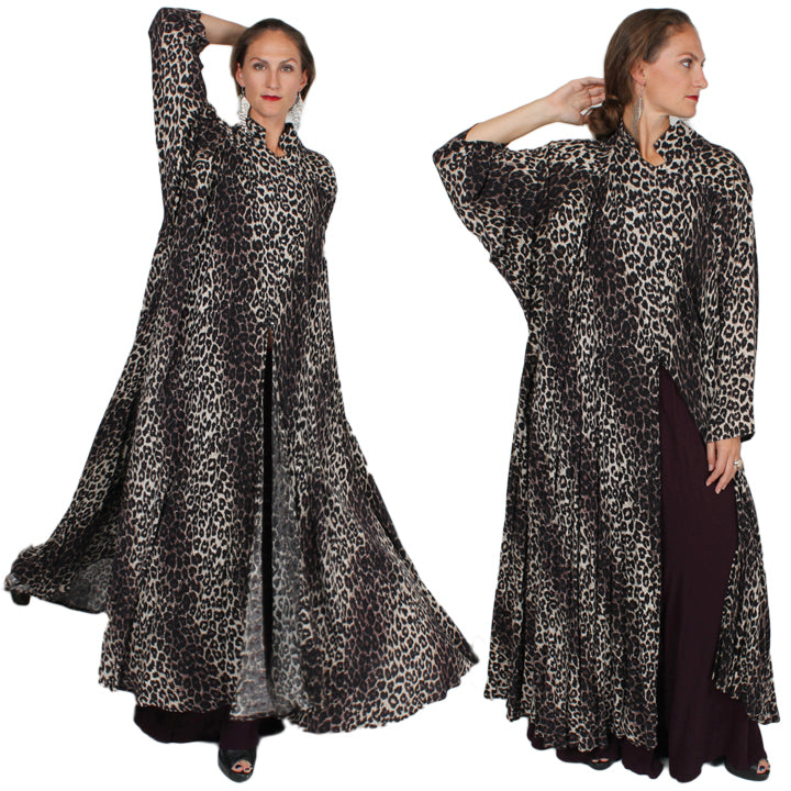 Dairi Fashions Leopard Durga Goddess Coat Stunning Plus Circle Sml-8X