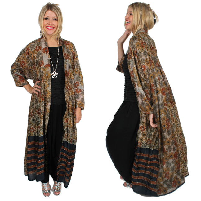 Sunheart Vintage Silk Jewel Embroidered Coat Sml-5x