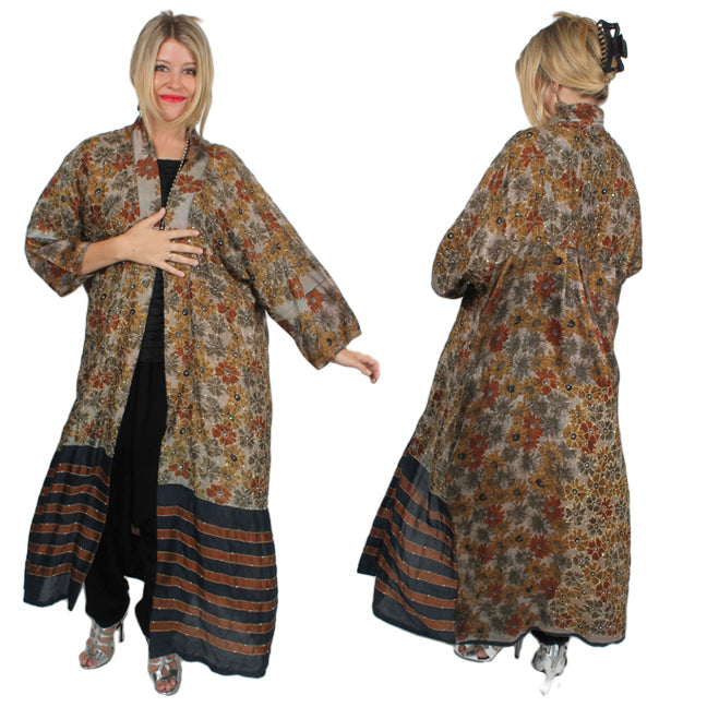 Sunheart Vintage Silk Jewel Embroidered Coat Sml-5x