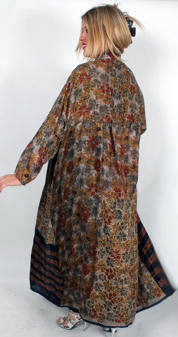 Sunheart Vintage Silk Jewel Embroidered Coat Sml-5x