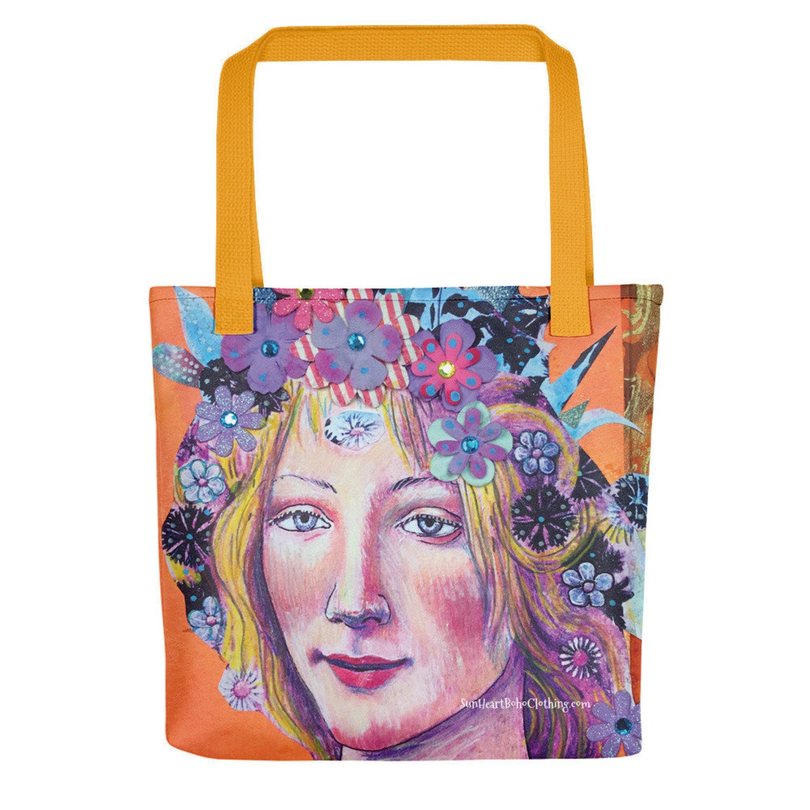 Sunheart Bottecelli Venus Collage Goddess Tote Should Bag Book Grocery Bag