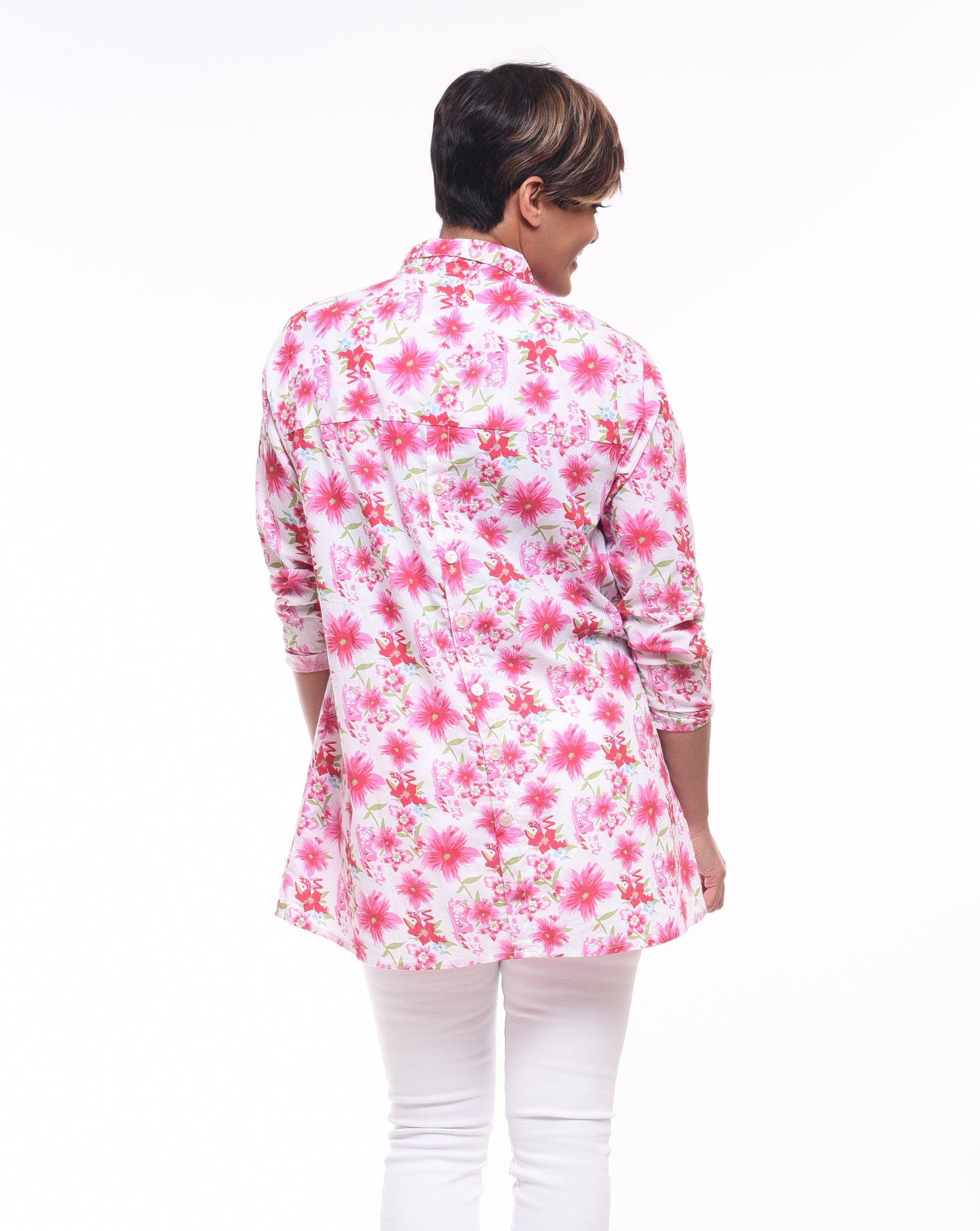 Tulip Cotton Shirt Lagenlook Boho Resort  XL Sml-2x
