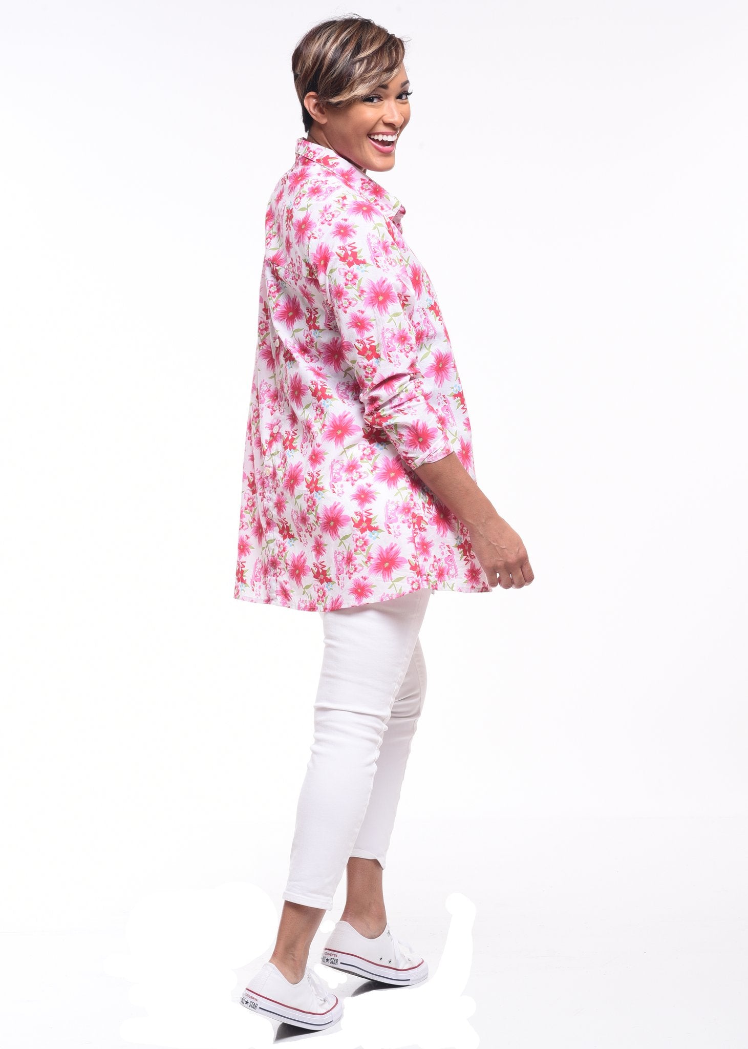 Tulip Cotton Shirt Lagenlook Boho Resort  XL Sml-2x