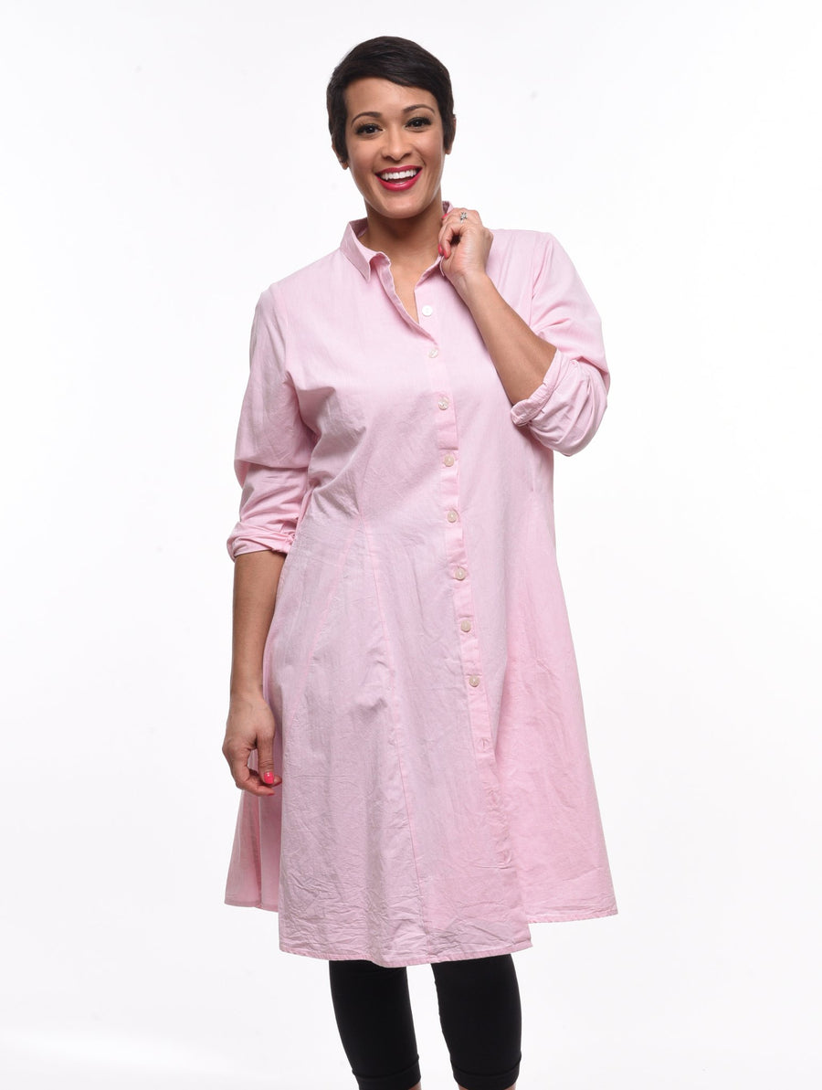 Tulip Cotton Shirt - Dress Lagenlook Chambray Boho Resort  XL Sml-2x