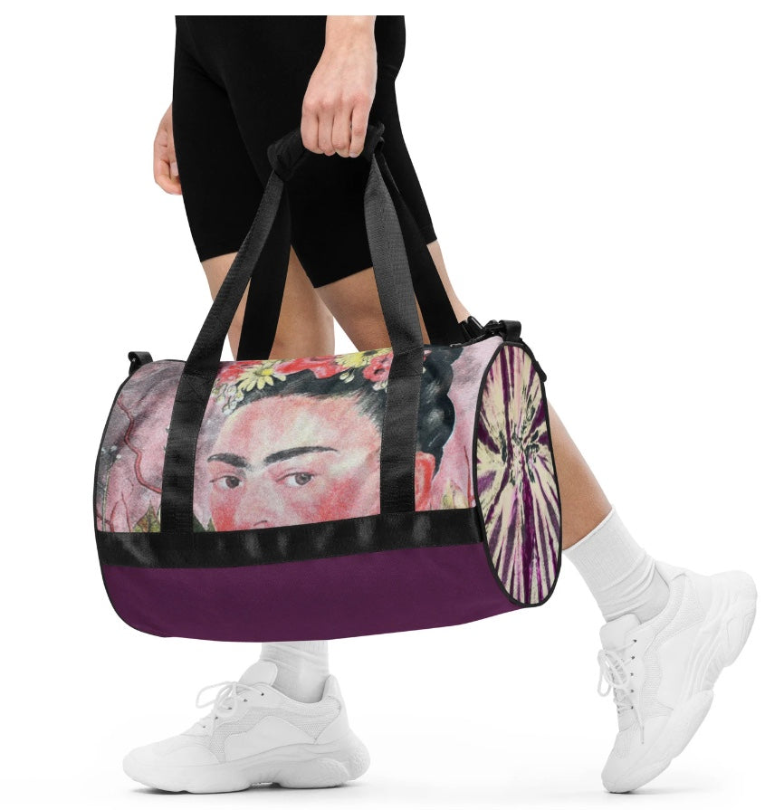 Boho Frida Kahlo Creativity Gym Sports Bag Weekender Luggage Artist Bag